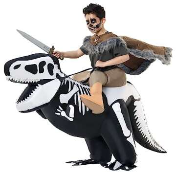 Morph Inflatable Skeleton Dinosaur Costume Kids, TRex Blow Up Skeleton Dinosaur Costume, Inflatable ...