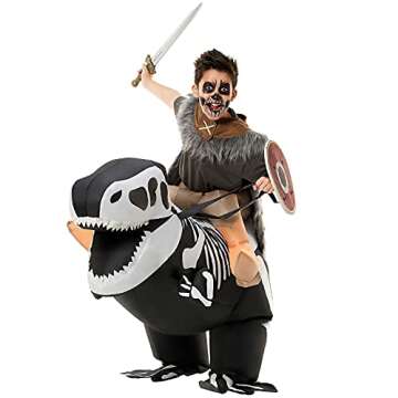 Morph Inflatable Skeleton Dinosaur Costume Kids, TRex Blow Up Skeleton Dinosaur Costume, Inflatable Dino Costume Kids