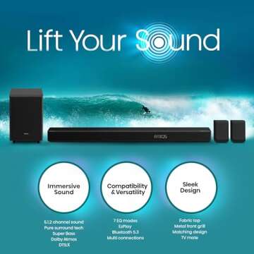 Hisense AX5125H 5.1.2Ch Sound Bar with Wireless Subwoofer