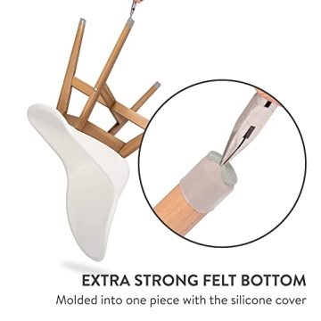 Aneaseit Chair Leg Protectors - Gray Felt & Silicone Pads - 16 Pcs