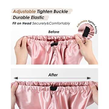 Long Satin Bonnets for Curly Hair - Adjustable & Stylish