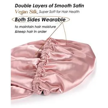 Long Satin Bonnets for Curly Hair - Adjustable & Stylish