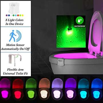 Cool Motion-Activated Toilet Night Light Gadget