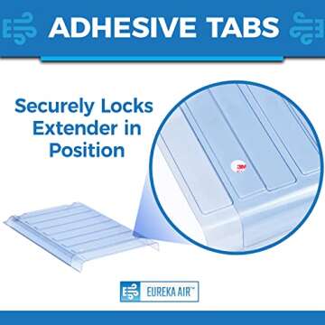 Eureka Air Under Furniture Magnetic Vent Extender, 1.0mm Thick Premium Material, Fits Floor Registers 10" and 12" Wide, Adjusts from 17" to 33" Long