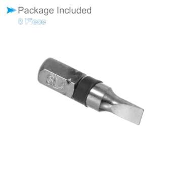 CoCud Slotted Screwdriver Bits, 4mm Head 25mm Length 1/4" Hex Shank, Steel Flat Head Screwdriver Bit - (Applications: for Automobile Repair), 8-Pieces