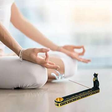 OwMell Egyptian Incense Holder with Ash Catcher