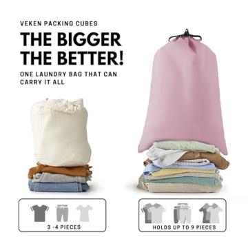 Veken 6 Set Packing Cubes for Suitcases, Travel Organizer Bags in 4 Sizes for Carry on Luggage and Essentials (Extra Large, Large, Medium, Small)