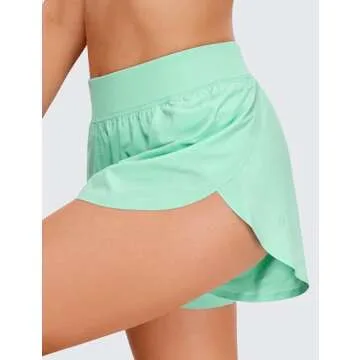 CRZ YOGA Mid-Waisted Dolphin Athletic Shorts for Women