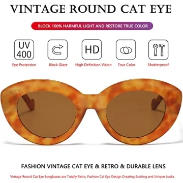AIEYEZO Oversized Cat Eye Sunglasses for Women Cute Oval Thick Frame Cateye Sun Glasses Chic Retro Style Shades (Orange Leopard)