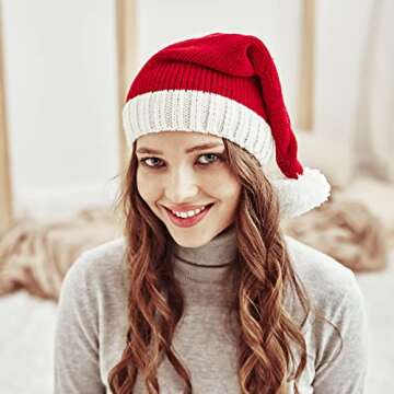 Santa's Knit Beanie Winter Hat - Soft Family Matching Xmas Christmas New Year Gifts for Women - Mult...