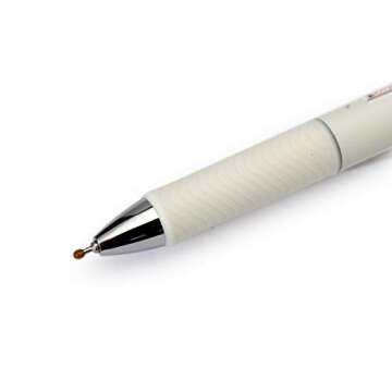 Pentel EnerGel Clena Retractable Liquid Gel Pen, Micro Fine Point 0.4mm Needle Tip, Black Ink, Classical Pink Body (BLN74LP-A)