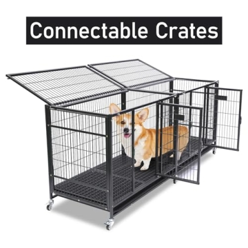 Homey Pet Heavy Duty Dog Crate with Wheels and Tray