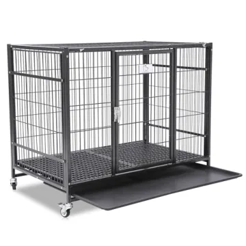 Homey Pet Heavy Duty Dog Crate with Wheels and Tray