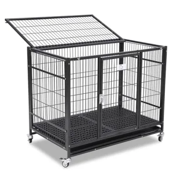 Homey Pet Heavy Duty Dog Crate with Wheels and Tray