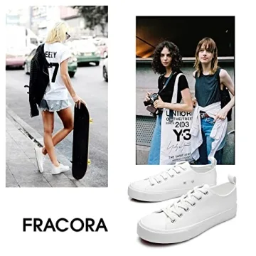 FRACORA Women’s Stylish Comfortable White Tennis Shoes