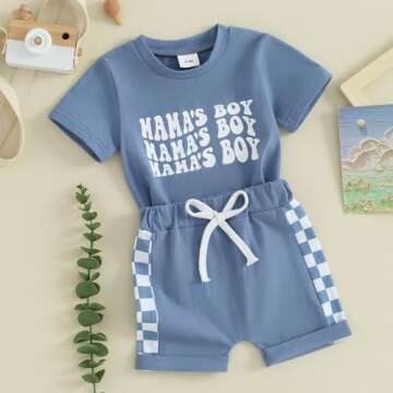 Mamas Boy Baby Clothes Summer Outfit Set - Toddler Boys Clothing 0-3T