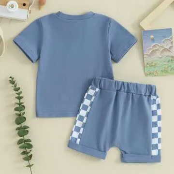 Mamas Boy Summer Outfit Set Short Sleeve Shirt for Toddlers