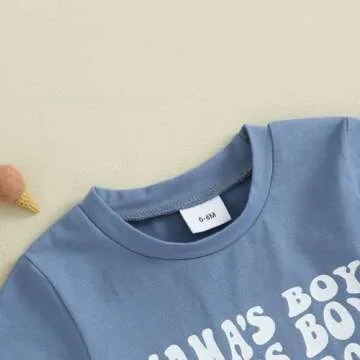 Mamas Boy Summer Outfit Set Short Sleeve Shirt for Toddlers