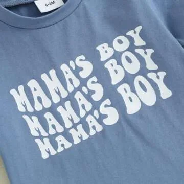 Mamas Boy Summer Outfit Set Short Sleeve Shirt for Toddlers