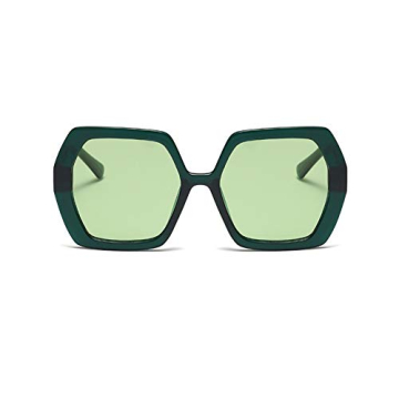 Freckles Mark Retro Oversized Hexagon Sunglasses - Irregular Trendy 60s Vintage Polygon Sun Glasses ...