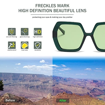 Retro Oversized Hexagonal Sunglasses for Women