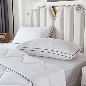 Gehannah Bed Pillows for Sleeping(2 Pack), Luxury Plush Soft Pillow with Home and Hotel, Breathable ...
