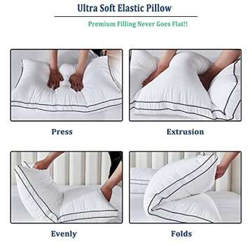 Gehannah Bed Pillows for Sleeping(2 Pack), Luxury Plush Soft Pillow with Home and Hotel, Breathable Microfiber Cover Skin-Friendly Pillows for Side Back Sleepers