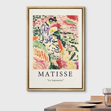 wall26 Framed Canvas Print Wall Art La Japonaise Flower Garden by Henri Matisse Historic Cultural Il...