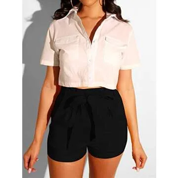 Chic GOBLES Women's Summer High Waist Ruffle Shorts