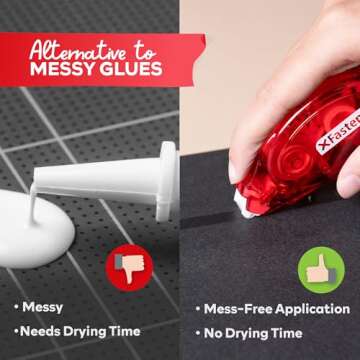 XFasten Adhesive Roller for Scrapbooking, 8mm x 30ft 8-Pack Double Sided Glue Tape Roller, Scrapbook Supplies for Adults, Photo Tape for Scrapbooking