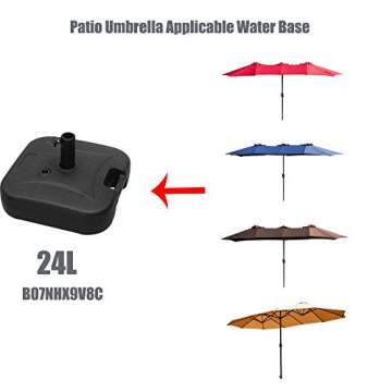 LOKATSE HOME 15 Ft Double Sided Outdoor Umbrella Rectangular Large with Crank for Patio Shade Outsid...