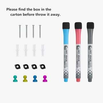 XBoard Magnetic Dry Erase Whiteboard 48 x 36 Inch, 4' x 3' Premium White Board for Wall with Marker ...