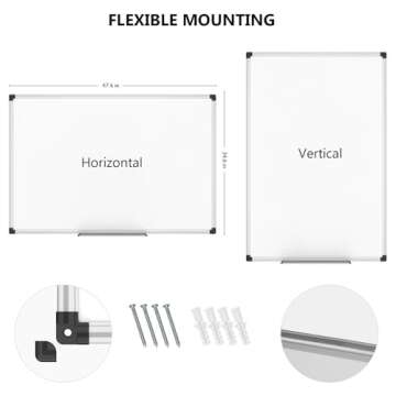 XBoard Magnetic Dry Erase Whiteboard 48 x 36 Inch, 4' x 3' Premium White Board for Wall with Marker Tray, Silver Aluminum Frame Presentation Board for Home Office Classroom