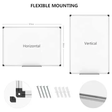 XBoard Magnetic Dry Erase Whiteboard 48 x 36 Inch, 4' x 3' Premium White Board for Wall with Marker Tray, Silver Aluminum Frame Presentation Board for Home Office Classroom