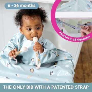 BIBaDO - Long Sleeve Baby Bibs - Babies & Toddlers 6-36 Months - Coverall Baby Led Weaning Bib - Eas...
