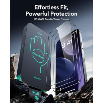ESR Armorite Screen Protectors for iPhone 17 Pro Max - 3 Pack, Ultra Tough and Bubble-Free