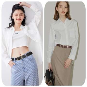 UnFader Pack 3 Women Belts for Jeans Pants, Fashion Gold Buckle Leather Belts