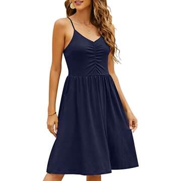 YATHON 2024 Casual Dresses for Women Sleeveless Cotton Summer Beach Dress A Line Spaghetti Strap Sun...