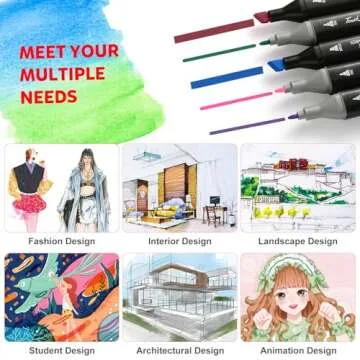 Hyrrt 80 Colors Dual Tips Alcohol Markers, Permanent Sketch Art Markers Pens Set with Pen Holder for Kids Adults Coloring,Painting, Sketching, Illustrations