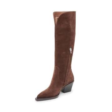 Dolce Vita Women's Raj Fashion Boot, DK Brown Suede, 9