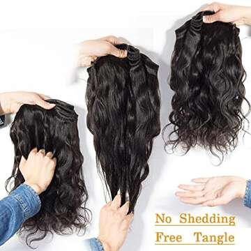 10A Brazilian Body Wave Bundles (18 20 22) 100% Virgin Human Hair 3 Bundles Unprocessed Weave Hair Human Bundles of Brazilian Hair Natural Black