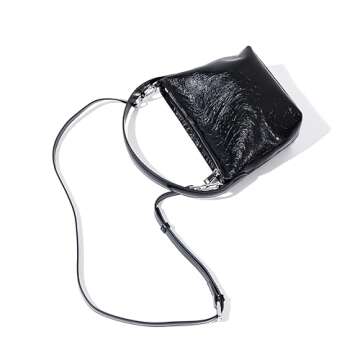 Ailowee Small Shoulder Bag for Women in Patent Leather for Work and Leisure, Great Gift, Black or Wh...
