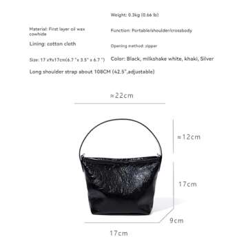 Ailowee Small Shoulder Bag for Women in Patent Leather for Work and Leisure, Great Gift, Black or White Colors for Choice