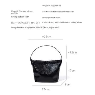 Ailowee Small Shoulder Bag for Women in Patent Leather for Work and Leisure, Great Gift, Black or White Colors for Choice