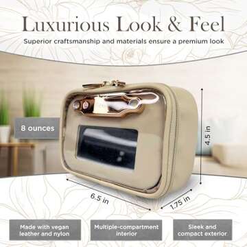 OFT 2024 LITTMINI Lighted Mirror Case - Small Makeup Bag with Detachable Mirror & Multiple Pouches f...