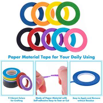Cridoz 15 Rolls Whiteboard Tape for Art & Organization