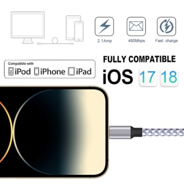 TAKAGI Lightning Cable 3PACK 6FT for iPhone Fast Charging