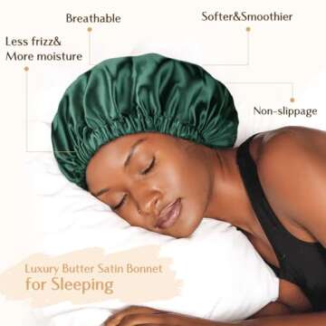 YANIBEST Double Layer Satin Bonnet Silk Bonnet Adjustable Hair Bonnet for Sleeping Hair Bonnets for ...