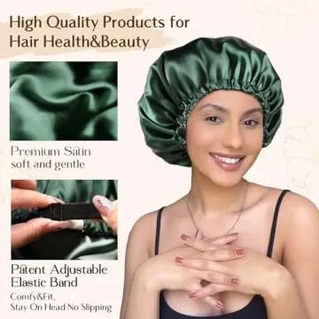 YANIBEST Double Layer Satin Bonnet Silk Bonnet Adjustable Hair Bonnet for Sleeping Hair Bonnets for Women Curly Natural Hair