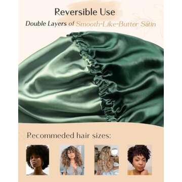 YANIBEST Double Layer Satin Bonnet Silk Bonnet Adjustable Hair Bonnet for Sleeping Hair Bonnets for Women Curly Natural Hair